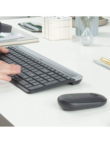 Logitech MK470 tastaturi Mouse inclus RF fără fir QWERTZ Elvețiană Grafit