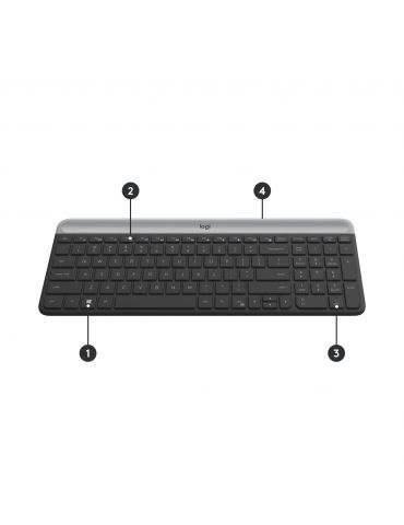 Logitech MK470 tastaturi Mouse inclus RF fără fir QWERTZ Elvețiană Grafit