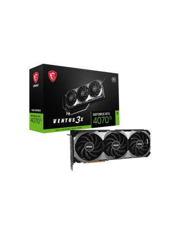 MSI GEFORCE RTX 4070 Ti VENTUS 3X E1 12G OC plăci video NVIDIA 12 Giga Bites GDDR6X - Tik.ro