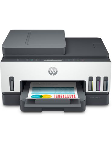 HP Smart Tank 750 All-in-One, Color, Imprimanta pentru Acasă, Imprimare, scanare, copiere, ADF, wireless, Alimentator ADF de 35