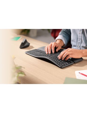 Logitech Ergo K860 tastaturi RF Wireless + Bluetooth QWERTY Nordic Grafit