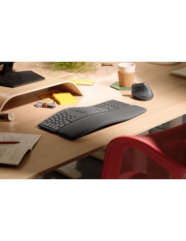Logitech Ergo K860 tastaturi RF Wireless + Bluetooth QWERTY Nordic Grafit
