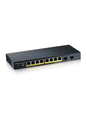 Zyxel GS1900-10HP Gestionate L2 Gigabit Ethernet (10 100 1000) Power over Ethernet (PoE) Suport Negru