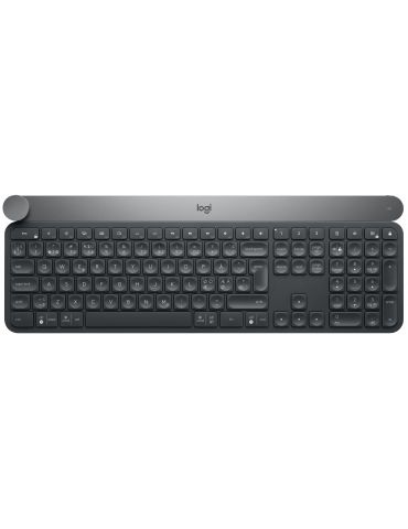 Logitech Craft Advanced keyboard with creative input dial tastaturi RF Wireless + Bluetooth QWERTY Nordic Negru, Gri - Tik.ro