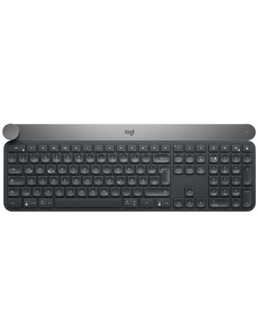 Logitech Craft Advanced keyboard with creative input dial tastaturi RF Wireless + Bluetooth QWERTZ Elvețiană Negru, Gri - Tik.ro
