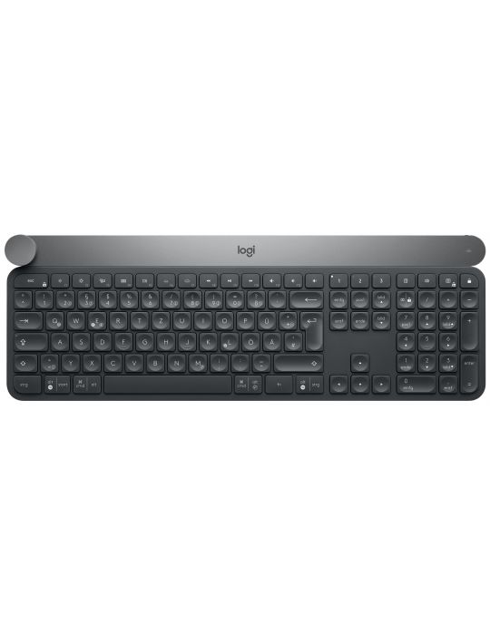 Logitech Craft Advanced keyboard with creative input dial tastaturi RF Wireless + Bluetooth QWERTZ Elvețiană Negru, Gri