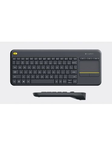 Logitech K400 Plus Tv tastaturi RF fără fir QWERTY Nordic Negru