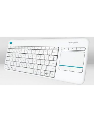 Logitech K400 Plus Tv tastaturi RF fără fir QWERTY Englez Alb