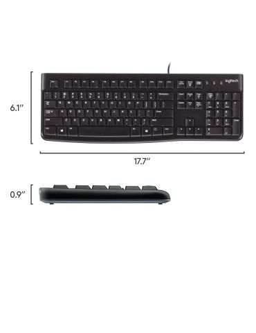 Logitech K120 Corded Keyboard tastaturi USB AZERTY Flamandă Negru
