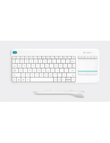 Logitech K400 Plus Tv tastaturi RF fără fir QWERTY Nordic Alb