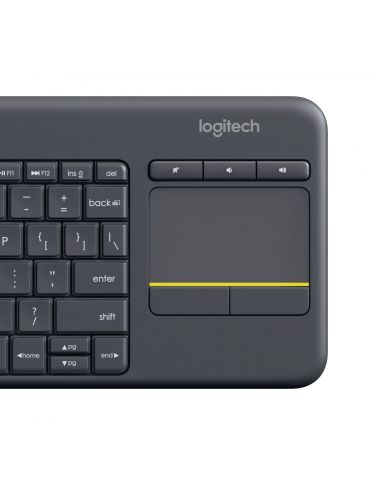 Logitech K400 Plus Tv tastaturi RF fără fir AZERTY Flamandă Negru