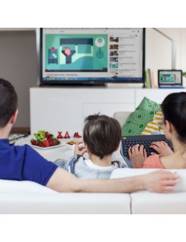 Logitech K400 Plus Tv tastaturi RF fără fir AZERTY Flamandă Negru