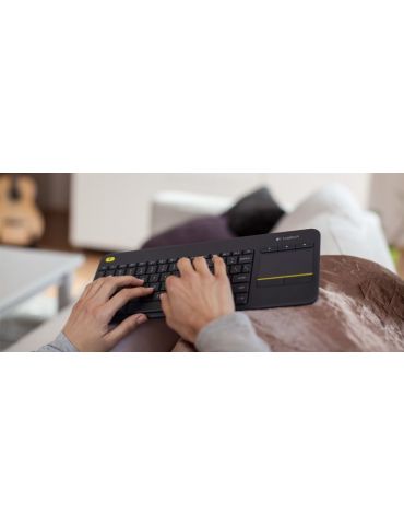 Logitech K400 Plus Tv tastaturi RF fără fir QWERTY Englez Negru