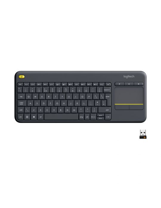 Logitech K400 Plus Tv tastaturi RF fără fir QWERTZ Elvețiană Negru