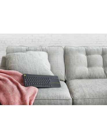 Logitech K400 Plus Tv tastaturi RF fără fir QWERTY Spaniolă Negru
