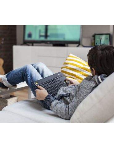 Logitech K400 Plus Tv tastaturi RF fără fir QWERTY Spaniolă Negru