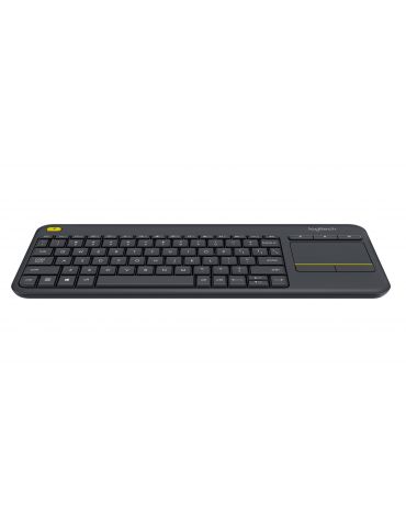 Logitech K400 Plus Tv tastaturi RF fără fir QWERTY Spaniolă Negru