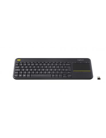 Logitech K400 Plus Tv tastaturi RF fără fir QWERTY Spaniolă Negru