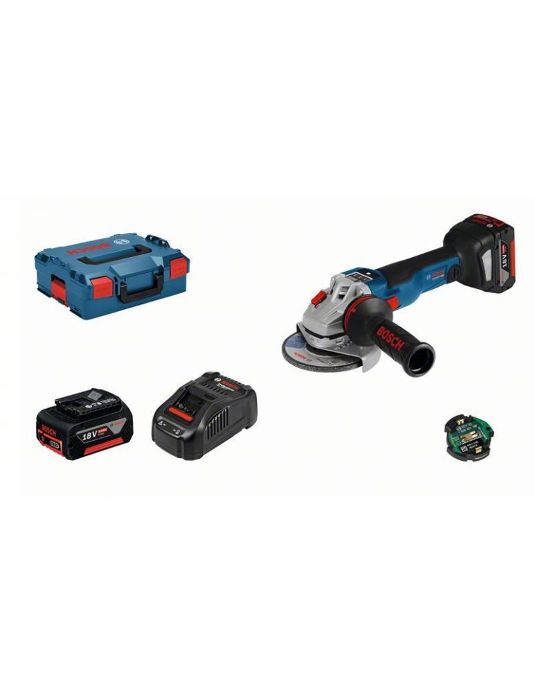 Bosch GWS 18V-10 S Polizor unghiular cu acumulator 18V 125mm + 2 x Acumulatori GBA 18V 5.0Ah + Incarcator rapid GAL 1880 CV + L-