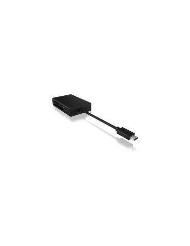 ICY BOX IB-CR401-C3 cititoare de carduri USB 3.2 Gen 1 (3.1 Gen 1) Type-C Negru