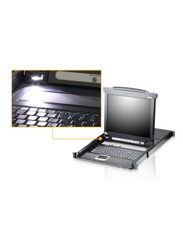 ATEN CL5708N-ATA-AG switch-uri pentru tastatură, mouse și monitor (KVM) Raft pentru montat echipamente Negru