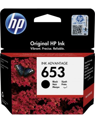HP Cartuş de cerneală original 653 Ink Advantage negru - Tik.ro