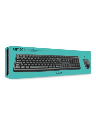 Logitech Desktop MK120 tastaturi Mouse inclus USB AZERTY Flamandă Negru