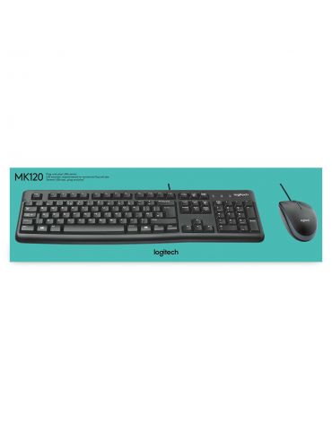 Logitech Desktop MK120 tastaturi Mouse inclus USB AZERTY Flamandă Negru