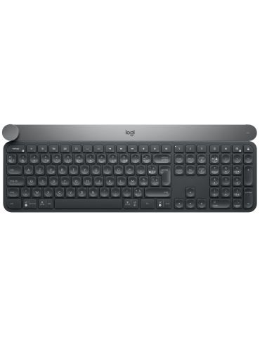 Logitech Craft Advanced keyboard with creative input dial tastaturi RF Wireless + Bluetooth AZERTY Franţuzesc Negru, Gri - Tik.ro