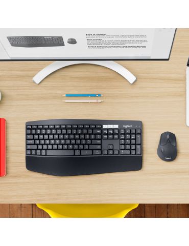 Logitech MK850 Performance tastaturi Mouse inclus RF Wireless + Bluetooth AZERTY Flamandă Negru