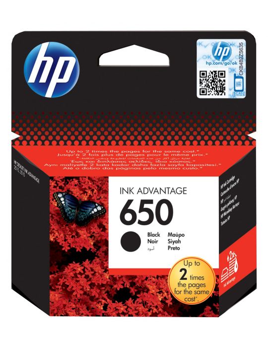 HP Cartuş de cerneală Ink Advantage original 650 Negru