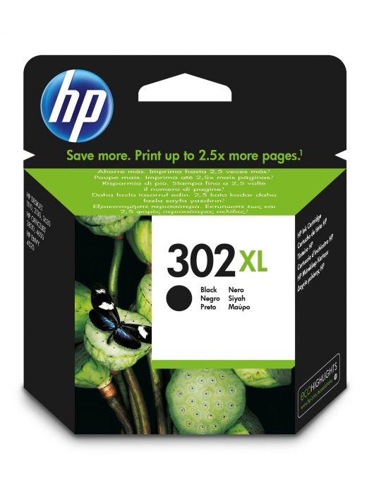 HP Cartuş de cerneală original de capacitate extinsă 302XL Negru