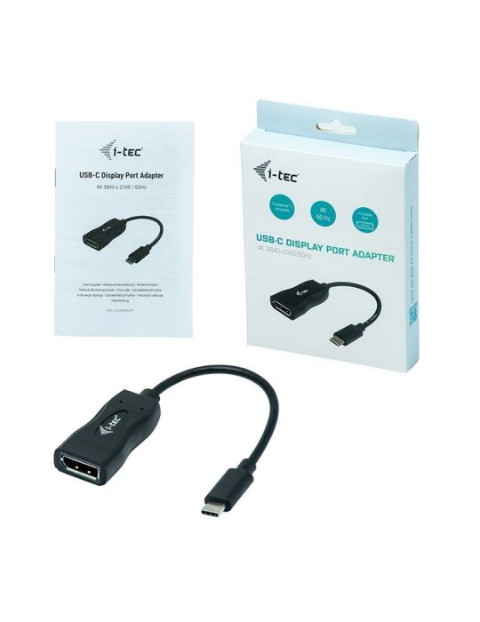 i-tec C31DP60HZP adaptor pentru cabluri video 0,15 m USB-C 3.1 DisplayPort Negru