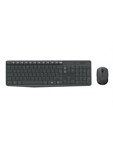 Logitech MK235 tastaturi Mouse inclus USB QWERTZ Elvețiană Gri - Tik.ro