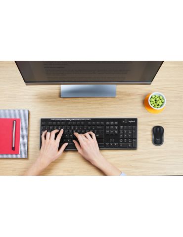 Logitech Wireless Combo MK270 tastaturi Mouse inclus USB AZERTY Flamandă Negru