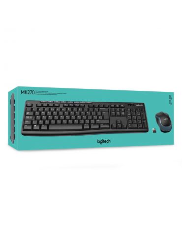 Logitech Wireless Combo MK270 tastaturi Mouse inclus USB AZERTY Flamandă Negru