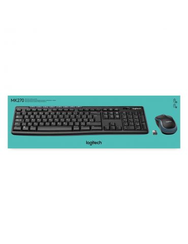 Logitech Wireless Combo MK270 tastaturi Mouse inclus USB AZERTY Flamandă Negru