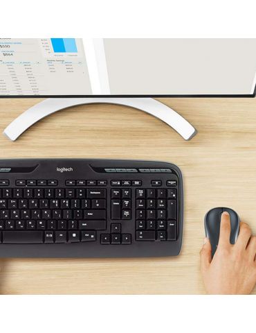 Logitech Wireless Combo MK330 tastaturi Mouse inclus RF fără fir AZERTY Flamandă Negru