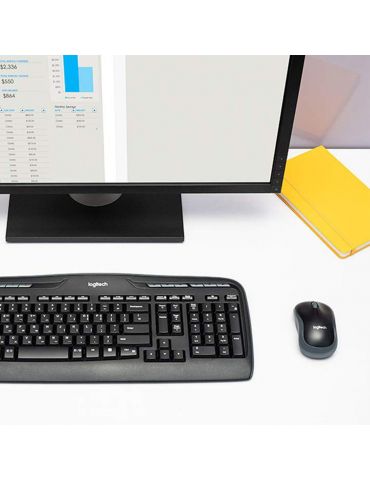 Logitech Wireless Combo MK330 tastaturi Mouse inclus RF fără fir AZERTY Flamandă Negru