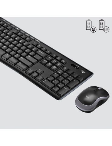 Logitech Wireless Combo MK270 tastaturi Mouse inclus USB QWERTZ Elvețiană Negru