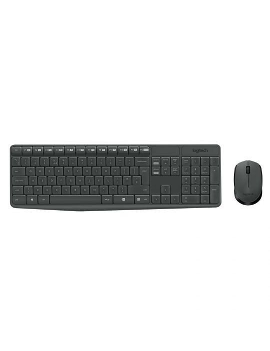 Logitech MK235 tastaturi Mouse inclus USB AZERTY Flamandă Gri
