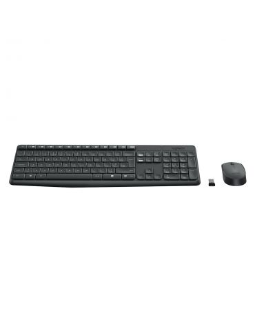 Logitech MK235 tastaturi Mouse inclus USB AZERTY Flamandă Gri