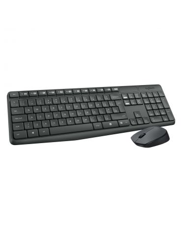 Logitech MK235 tastaturi Mouse inclus USB AZERTY Flamandă Gri