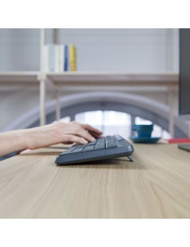 Logitech MK235 tastaturi Mouse inclus USB AZERTY Flamandă Gri