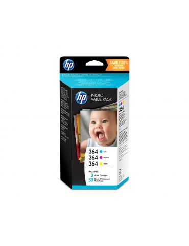 HP Pachet foto de valoare seria 364 – 50 coli 10 x 15 cm