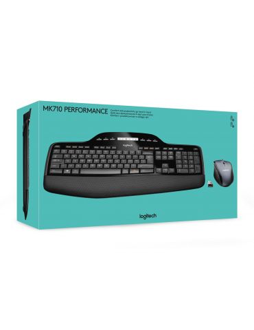 Logitech MK710 Performance tastaturi Mouse inclus RF fără fir QWERTY US Internațional Negru