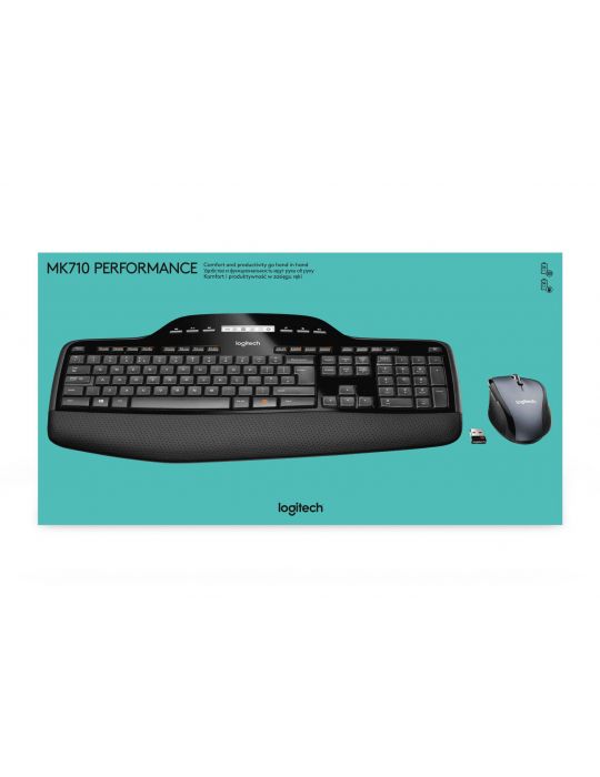 Logitech MK710 Performance tastaturi Mouse inclus RF fără fir QWERTY US Internațional Negru