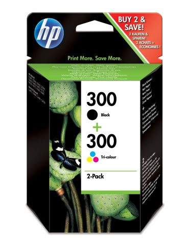HP Pachet cu 2 cartuşe de cerneală originale 300 Negru Tri-color