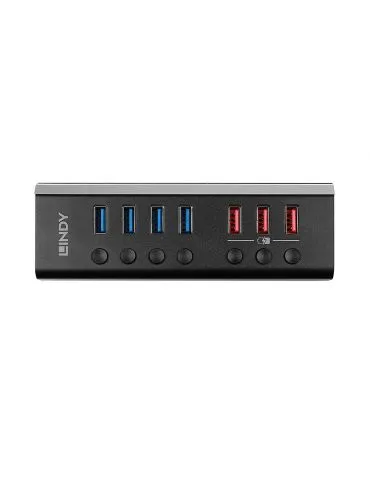 Lindy 4 Port USB 3.0 Hub with 3 Quick Charge 3.0 Ports USB 3.2 Gen 1 (3.1 Gen 1) Type-B 5000 Mbit s Negru - Tik.ro