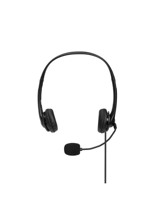 Lindy 42870 cască audio & cască cu microfon Căști Prin cablu Bandă de fixare pe cap Apeluri Muzică USB Tip-A Negru